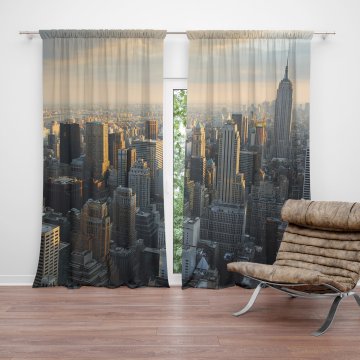 Závěs New York Skyline: 2ks 140x250cm