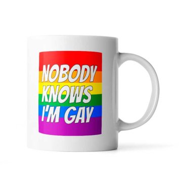 Hrnček Nobody knows I'am gay: 330 ml