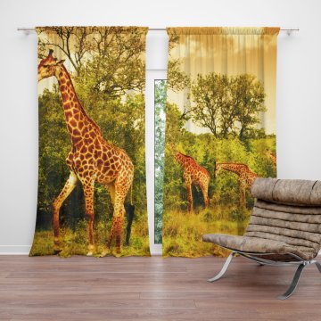 Závěs Žirafy: 2ks 150x250cm