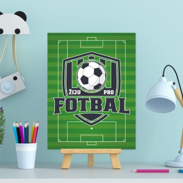 Darčeková ceduľka Žiju pro fotbal: 30x40 cm