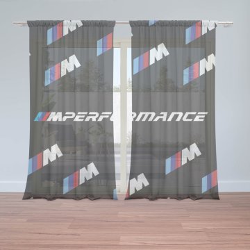 Záclony MPERFORMANCE černý vzor: 2ks 150x250cm