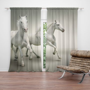 Závěs Dva bílí koně: 2ks 150x250cm