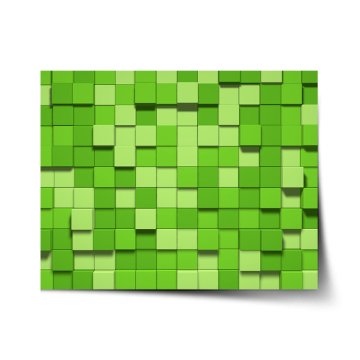 Plakát Green Blocks 3D