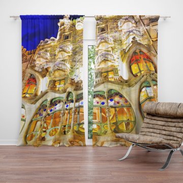 Závěs Barcelona Gaudi Casa Batllo 1: 2ks 140x250cm