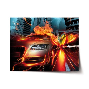 Plakát Auto v plameňoch