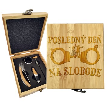 Darčeková sada na víno Poslední den na svobodě: 147×168×49 mm