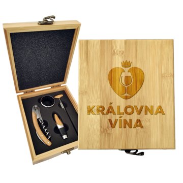 Dárková sada na víno Královna vína: 147×168×49 mm