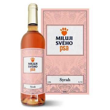 Ružové víno Miluji svého psa: 0,75 l