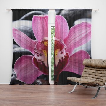 Závěs Růžová orchidea: 2ks 150x250cm