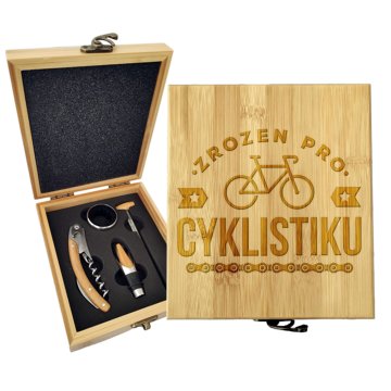 Dárková sada na víno Zrozen pro cyklistiku: 147×168×49 mm