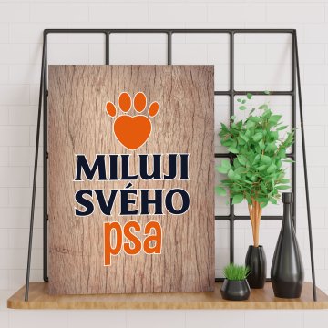 Darčeková ceduľka Miluji svého psa: 30x40 cm